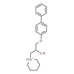 ChemSpider 2D Image | 1-[(2R)-3-(4-Biphenylyloxy)-2-hydroxypropyl]piperidinium | C20H26NO2