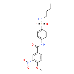 ChemSpider 2D Image | N-[4-(Butylsulfamoyl)phenyl]-4-methoxy-3-nitrobenzamide | C18H21N3O6S