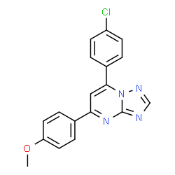 ChemSpider 2D Image | 7-(4-Chlorophenyl)-5-(4-methoxyphenyl)[1,2,4]triazolo[1,5-a]pyrimidine | C18H13ClN4O
