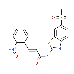 ChemSpider 2D Image | (2E)-N-[6-(Methylsulfonyl)-1,3-benzothiazol-2-yl]-3-(2-nitrophenyl)acrylamide | C17H13N3O5S2