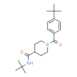 ChemSpider 2D Image | N-(2-Methyl-2-propanyl)-1-[4-(2-methyl-2-propanyl)benzoyl]-4-piperidinecarboxamide | C21H32N2O2