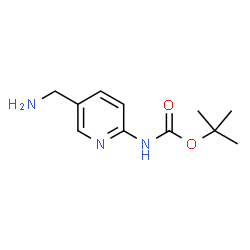 ChemSpider 2D Image | tert-butyl 5-(aminomethyl)-2-pyridinylcarbamate | C11H17N3O2