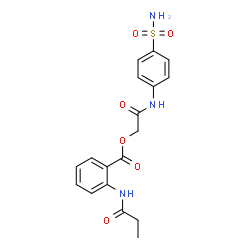 ChemSpider 2D Image | [(4-SULFAMOYLPHENYL)CARBAMOYL]METHYL 2-PROPANAMIDOBENZOATE | C18H19N3O6S