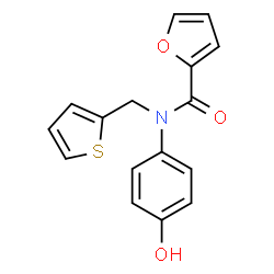 ChemSpider 2D Image | N-(4-Hydroxyphenyl)-N-(2-thienylmethyl)-2-furamide | C16H13NO3S