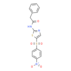 ChemSpider 2D Image | N-{5-[(4-Nitrophenyl)sulfonyl]-1,3-thiazol-2-yl}-2-phenylacetamide | C17H13N3O5S2