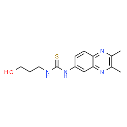 ChemSpider 2D Image | 1-(2,3-Dimethyl-6-quinoxalinyl)-3-(3-hydroxypropyl)thiourea | C14H18N4OS