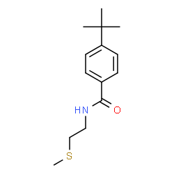 ChemSpider 2D Image | 4-(2-Methyl-2-propanyl)-N-[2-(methylsulfanyl)ethyl]benzamide | C14H21NOS
