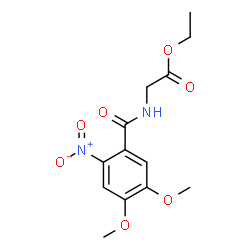ChemSpider 2D Image | Ethyl N-(4,5-dimethoxy-2-nitrobenzoyl)glycinate | C13H16N2O7