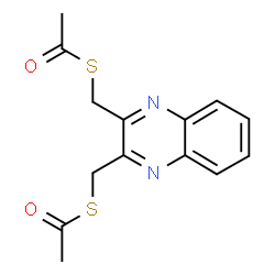 ChemSpider 2D Image | 2,3-Bis(acetylmercaptomethyl)quinoxaline | C14H14N2O2S2