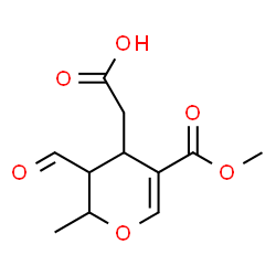 ChemSpider 2D Image | 3-Formyl-3,4-dihydro-5-(methoxycarbonyl)-2-methyl-2H-pyran-4-acetic acid | C11H14O6