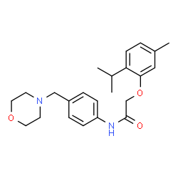ChemSpider 2D Image | 2-(2-Isopropyl-5-methylphenoxy)-N-[4-(4-morpholinylmethyl)phenyl]acetamide | C23H30N2O3