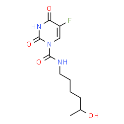 ChemSpider 2D Image | 5-Fluoro-N-(5-hydroxyhexyl)-2,4-dioxo-3,4-dihydro-1(2H)-pyrimidinecarboxamide | C11H16FN3O4