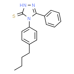 ChemSpider 2D Image | 4H-1,2,4-triazole-3-thiol, 4-(4-butylphenyl)-5-phenyl- | C18H19N3S