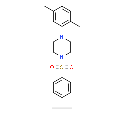 ChemSpider 2D Image | 1-[(4-tert-Butylphenyl)sulfonyl]-4-(2,5-dimethylphenyl)piperazine | C22H30N2O2S