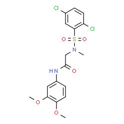 ChemSpider 2D Image | N~2~-[(2,5-Dichlorophenyl)sulfonyl]-N-(3,4-dimethoxyphenyl)-N~2~-methylglycinamide | C17H18Cl2N2O5S