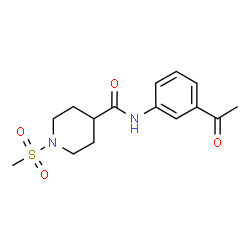 ChemSpider 2D Image | N-(3-Acetylphenyl)-1-(methylsulfonyl)-4-piperidinecarboxamide | C15H20N2O4S