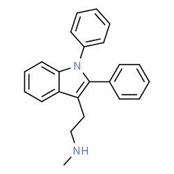 ChemSpider 2D Image | 2-(1,2-Diphenyl-1H-indol-3-yl)-N-methylethanamine | C23H22N2