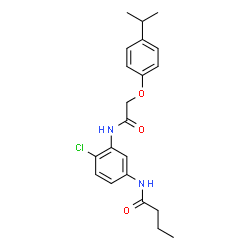 ChemSpider 2D Image | N-(4-Chloro-3-{[(4-isopropylphenoxy)acetyl]amino}phenyl)butanamide | C21H25ClN2O3