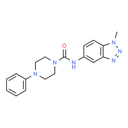 ChemSpider 2D Image | N-(1-Methyl-1H-benzotriazol-5-yl)-4-phenyl-1-piperazinecarboxamide | C18H20N6O