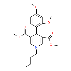ChemSpider 2D Image | Dimethyl 1-butyl-4-(2,4-dimethoxyphenyl)-1,4-dihydro-3,5-pyridinedicarboxylate | C21H27NO6
