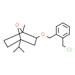 ChemSpider 2D Image | 2-{[2-(Chloromethyl)benzyl]oxy}-4-isopropyl-1-methyl-7-oxabicyclo[2.2.1]heptane | C18H25ClO2
