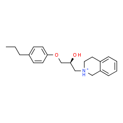 ChemSpider 2D Image | 2-[(2S)-2-Hydroxy-3-(4-propylphenoxy)propyl]-1,2,3,4-tetrahydroisoquinolinium | C21H28NO2