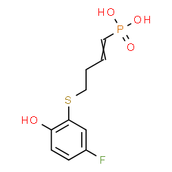ChemSpider 2D Image | {4-[(5-Fluoro-2-hydroxyphenyl)sulfanyl]-1-buten-1-yl}phosphonic acid | C10H12FO4PS