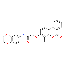 ChemSpider 2D Image | N-(2,3-Dihydro-1,4-benzodioxin-6-yl)-2-[(4-methyl-6-oxo-6H-benzo[c]chromen-3-yl)oxy]acetamide | C24H19NO6