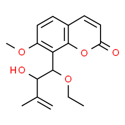 ChemSpider 2D Image | 8-(1-Ethoxy-2-hydroxy-3-methyl-3-butenyl)-7-methoxy-2H-chromen-2-one | C17H20O5