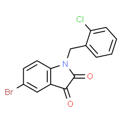 ChemSpider 2D Image | 5-Bromo-1-(2-chlorobenzyl)-1H-indole-2,3-dione | C15H9BrClNO2