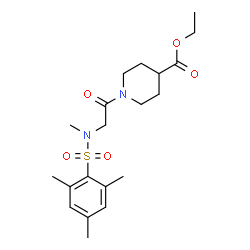 ChemSpider 2D Image | Ethyl 1-[N-(mesitylsulfonyl)-N-methylglycyl]-4-piperidinecarboxylate | C20H30N2O5S
