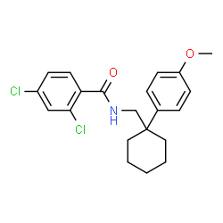 ChemSpider 2D Image | 2,4-Dichloro-N-{[1-(4-methoxyphenyl)cyclohexyl]methyl}benzamide | C21H23Cl2NO2