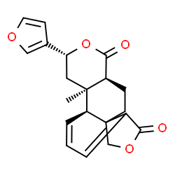ChemSpider 2D Image | (3R,4aR,4bS,12aS)-3-(3-Furyl)-4a-methyl-3,4,4a,11,12,12a-hexahydro-1H-[2]benzofuro[4,3a-f]isochromene-1,8(4bH)-dione | C20H20O5