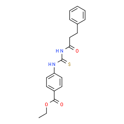 ChemSpider 2D Image | Ethyl 4-{[(3-phenylpropanoyl)carbamothioyl]amino}benzoate | C19H20N2O3S