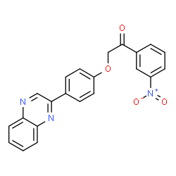 ChemSpider 2D Image | 1-(3-Nitrophenyl)-2-[4-(2-quinoxalinyl)phenoxy]ethanone | C22H15N3O4