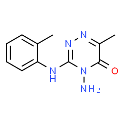 ChemSpider 2D Image | 4-Amino-6-methyl-3-[(2-methylphenyl)amino]-1,2,4-triazin-5(4H)-one | C11H13N5O
