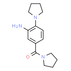 ChemSpider 2D Image | 2-(1-pyrrolidinyl)-5-(1-pyrrolidinylcarbonyl)aniline | C15H21N3O