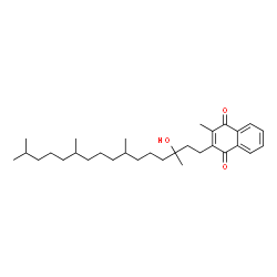 ChemSpider 2D Image | 2-(3-Hydroxy-3,7,11,15-tetramethylhexadecyl)-3-methyl-1,4-naphthoquinone | C31H48O3