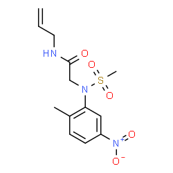 ChemSpider 2D Image | N-Allyl-N~2~-(2-methyl-5-nitrophenyl)-N~2~-(methylsulfonyl)glycinamide | C13H17N3O5S