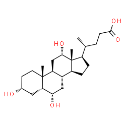 ChemSpider 2D Image | 3a,6a,12a-Trihydroxy-5b-cholan-24-oic acid | C24H40O5
