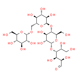ChemSpider 2D Image | alpha-D-Glucopyranosyl-(1->6)-alpha-D-glucopyranosyl-(1->4)-alpha-D-glucopyranosyl-(1->4)-D-glucose | C24H42O21