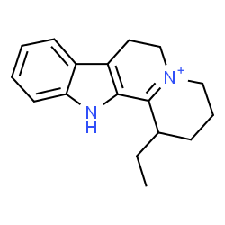 ChemSpider 2D Image | 1-Ethyl-2,3,4,6,7,12-hexahydro-1H-indolo[2,3-a]quinolizin-5-ium | C17H21N2