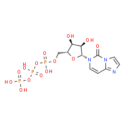 ChemSpider 2D Image | 6-[5-O-(Hydroxy{[hydroxy(phosphonooxy)phosphoryl]oxy}phosphoryl)-beta-D-ribofuranosyl]imidazo[1,2-c]pyrimidin-5(6H)-one | C11H16N3O14P3