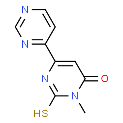ChemSpider 2D Image | 1-methyl-2-sulfanyl-1,6-dihydro-[4,4'-bipyrimidin]-6-one | C9H8N4OS