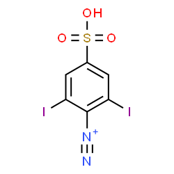 ChemSpider 2D Image | 2,6-Diiodo-4-sulfobenzenediazonium | C6H3I2N2O3S