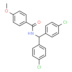 ChemSpider 2D Image | N-[Bis(4-chlorophenyl)methyl]-4-methoxybenzamide | C21H17Cl2NO2