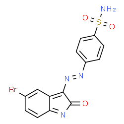 ChemSpider 2D Image | 4-(5-bromo-2-oxo-2h-indol-3-ylazo)-benzenesulfonamide | C14H9BrN4O3S