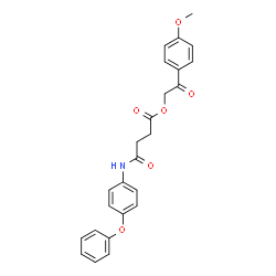ChemSpider 2D Image | 2-(4-Methoxyphenyl)-2-oxoethyl 4-oxo-4-[(4-phenoxyphenyl)amino]butanoate | C25H23NO6