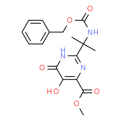ChemSpider 2D Image | Methyl 2-(1-{[(Benzyloxy)carbonyl]amino}-1-methylethyl)-5,6-dihydroxypyrimidine-4-carboxylate | C17H19N3O6