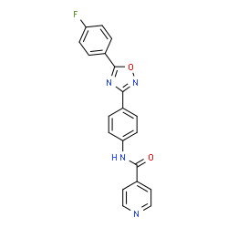 ChemSpider 2D Image | N-{4-[5-(4-Fluorophenyl)-1,2,4-oxadiazol-3-yl]phenyl}isonicotinamide | C20H13FN4O2
